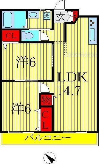 エスポワール富里Ａの間取り