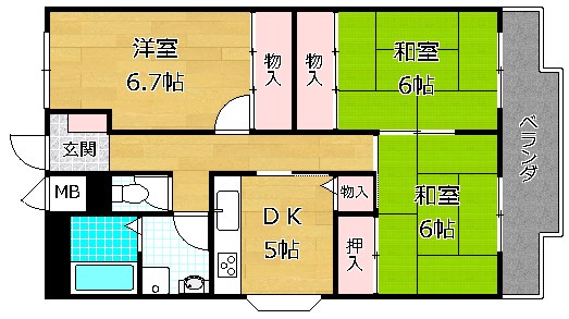 田中ハイツの間取り