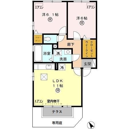 大里郡寄居町大字藤田のアパートの間取り