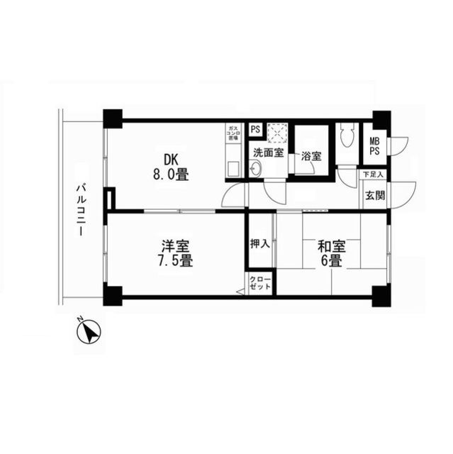 新座市野火止のマンションの間取り