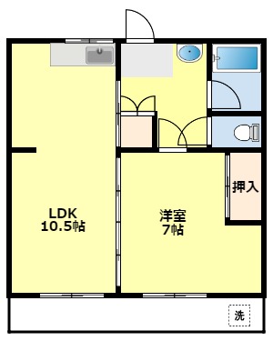 岡崎市宇頭町のアパートの間取り