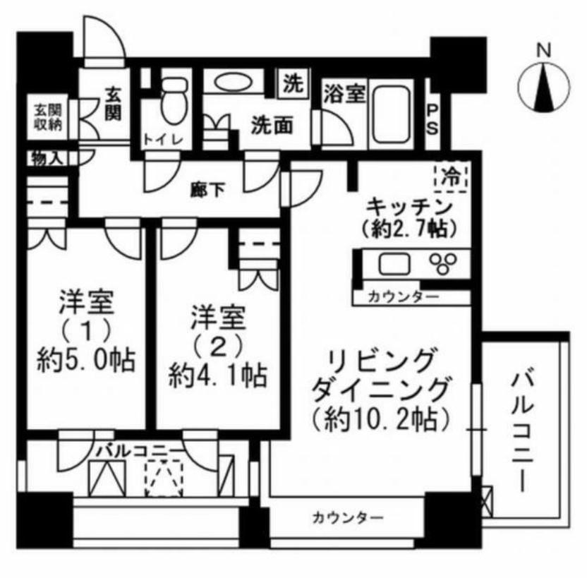 レジディア市ヶ谷の間取り