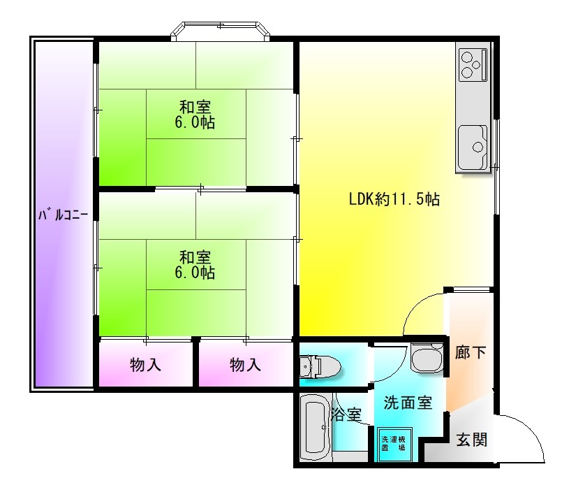 ビートル山本北E棟の間取り