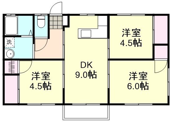 倉敷市茶屋町のアパートの間取り