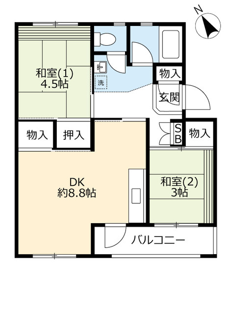 ＵＲ平城第二の間取り