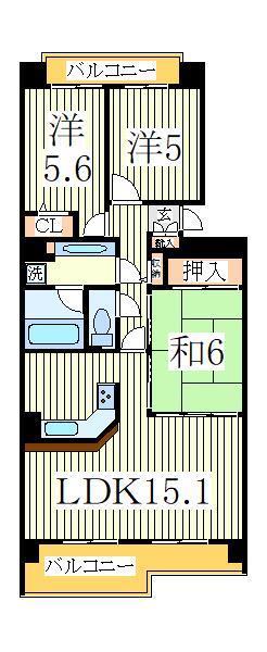 サンパセオ新柏Ｅ号棟の間取り