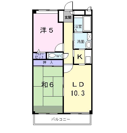 東大阪市布市町のマンションの間取り