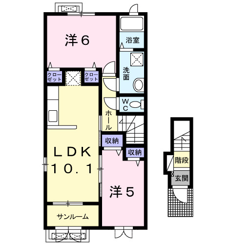 紫波町桜町字中屋敷築5年の間取り