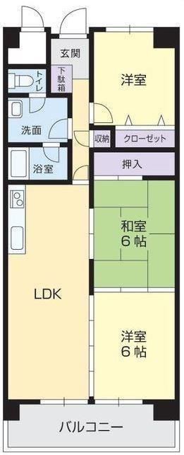 高松市鶴市町のマンションの間取り