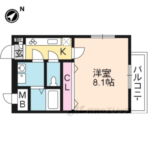 【京都市西京区大枝塚原町のマンションの間取り】