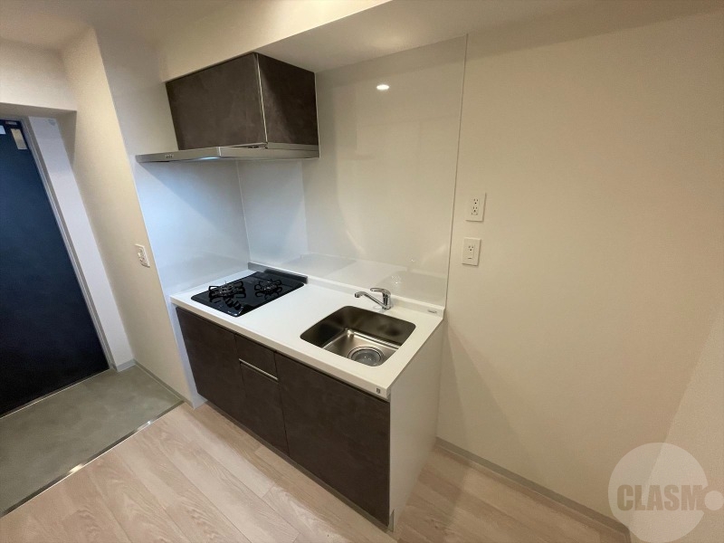 キッチン　２口コンロのシステムキッチン