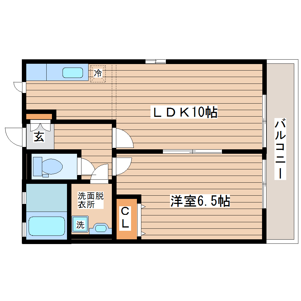 仙台市青葉区川平のアパートの間取り