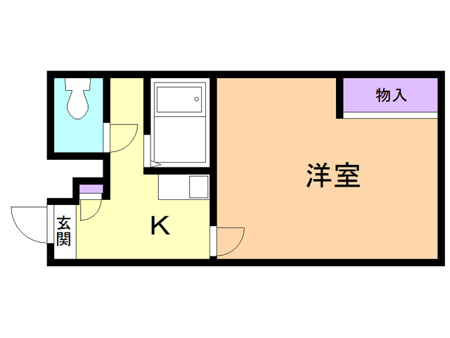 函館市高松町のアパートの間取り