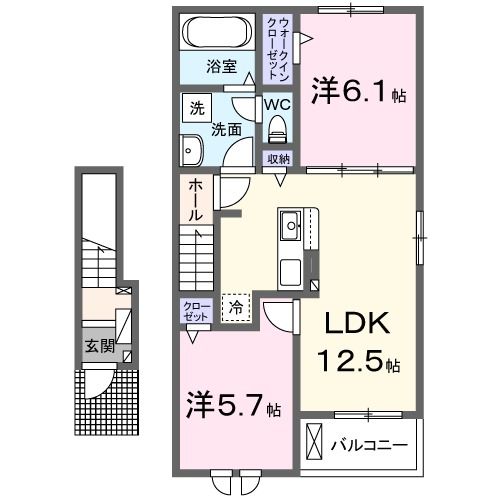 カナン樋之口　Ａの間取り