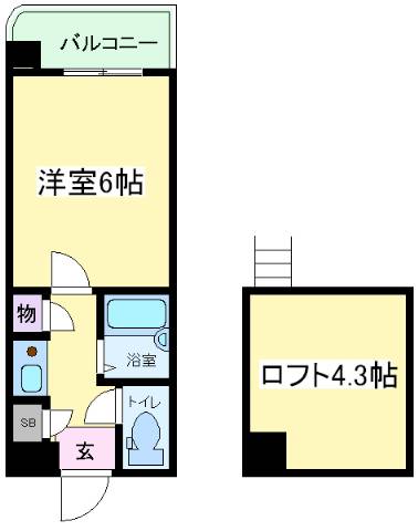 大阪市住吉区山之内のマンションの間取り