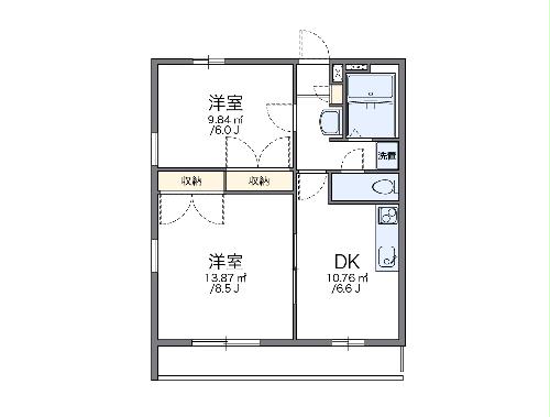 レオパレスイツノの間取り