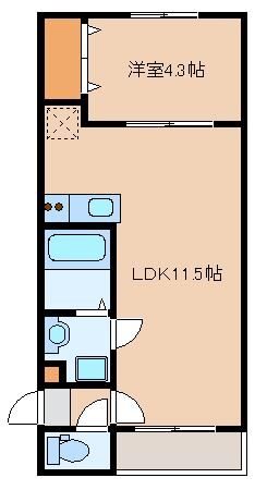 福岡市東区和白のアパートの間取り