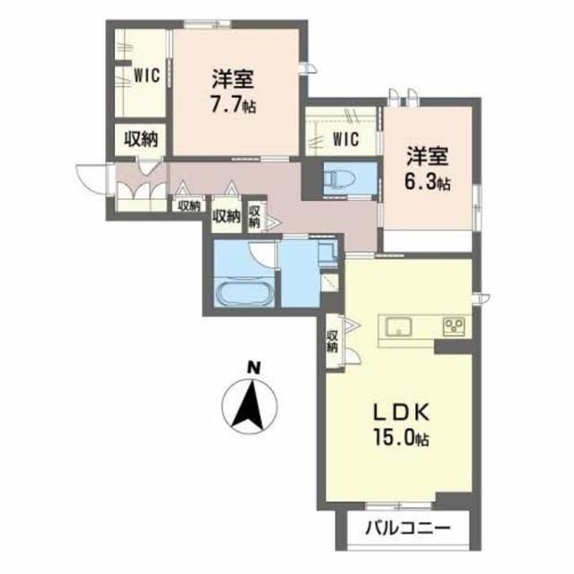 宮城県仙台市青葉区梅田町（マンション）の賃貸物件の間取り