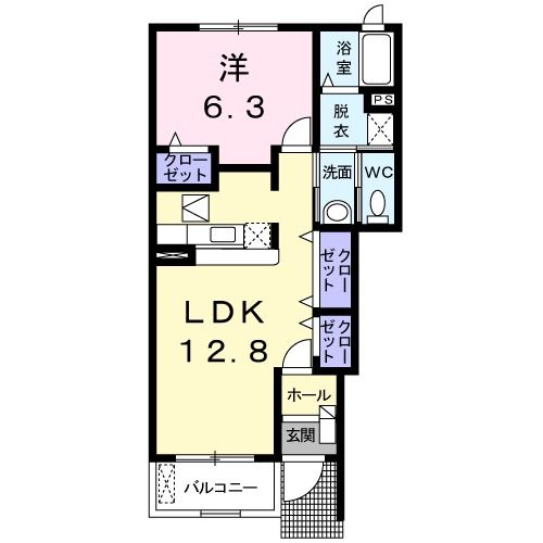 常陸大宮市下町のアパートの間取り