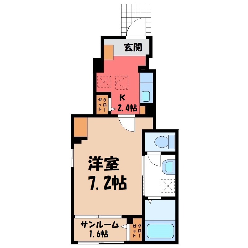 小山市西城南のアパートの間取り