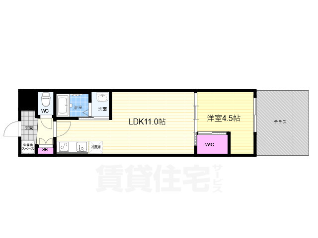 【京都市南区八条源町のマンションの間取り】