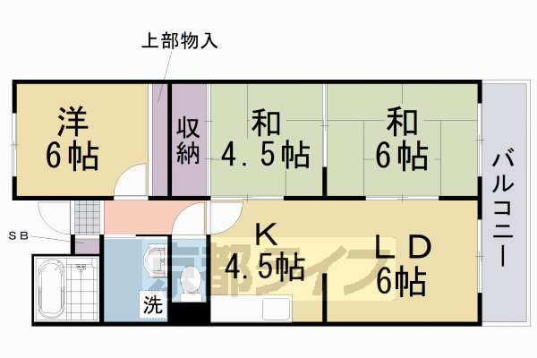 京都市伏見区淀本町のマンションの間取り