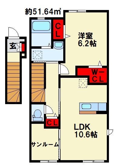 アーバンコート南行橋　A棟の間取り