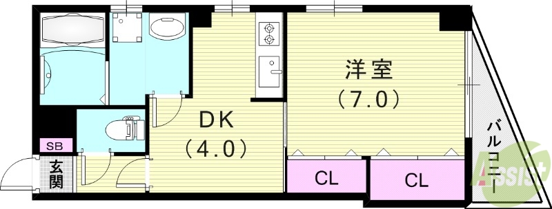 尼崎市常松のマンションの間取り