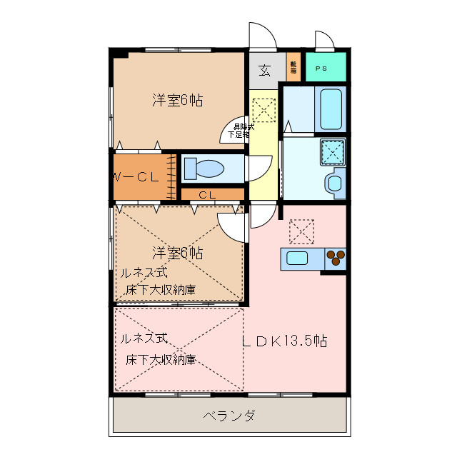 松阪市大津町のマンションの間取り