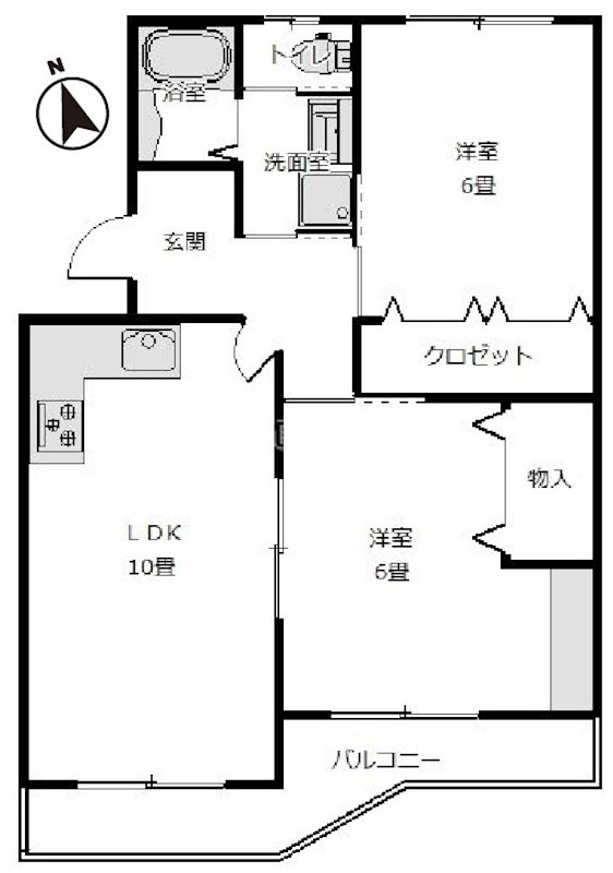 遠鉄ハイツ西ヶ崎Ｅ棟の間取り