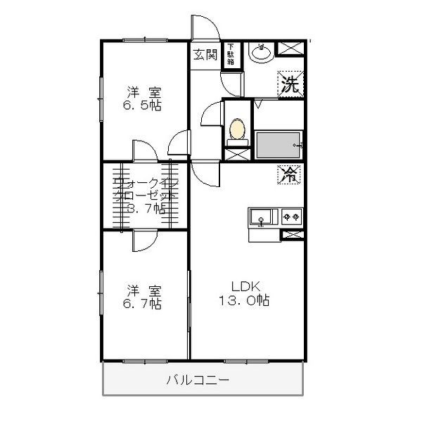 さくら市馬場のマンションの間取り