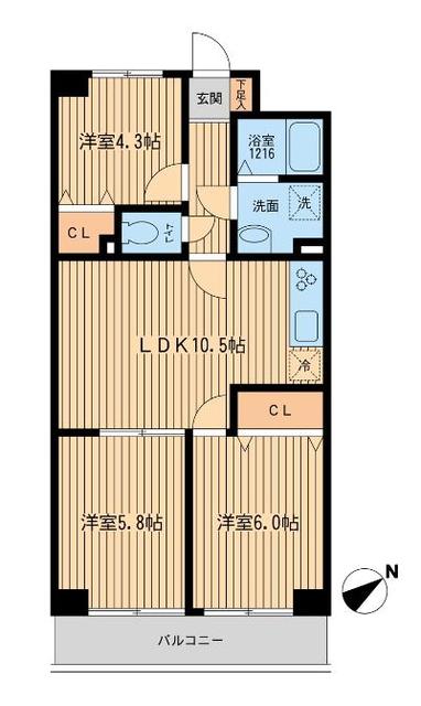 シェモア桜ヶ丘(関戸３)の間取り