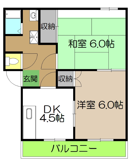【山崎ハイツの間取り】