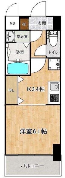 神戸市中央区大日通のマンションの間取り