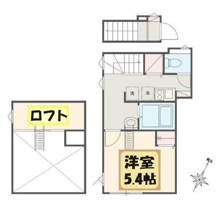 さいたま市大宮区桜木町のアパートの間取り