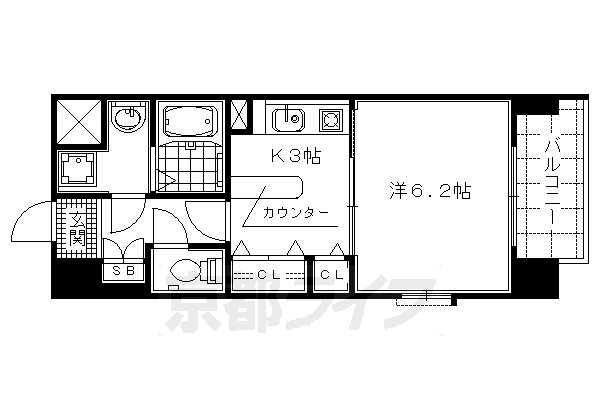 ライジングコート京都西院フロンティアの間取り