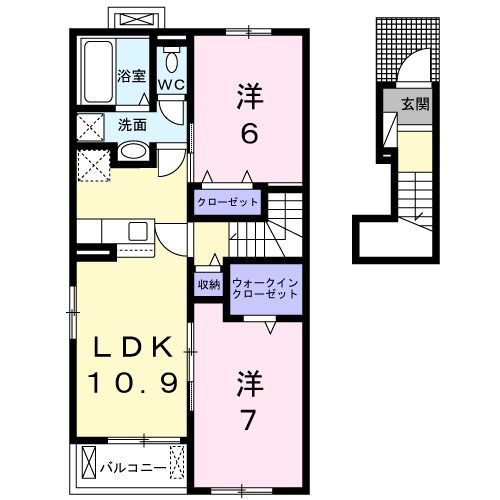 【阪南市箱作のアパートの間取り】