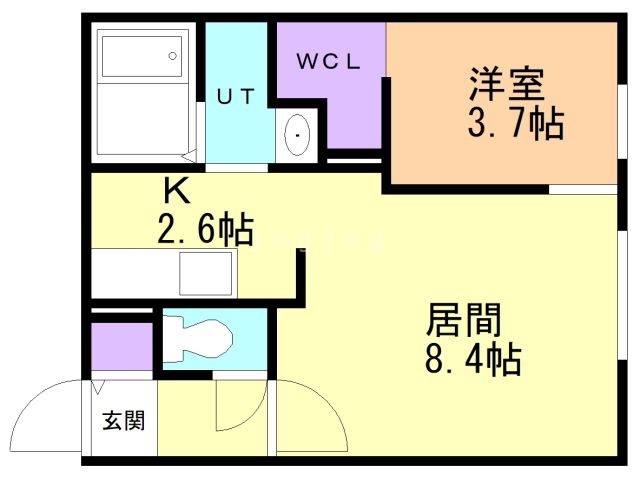 札幌市東区北十四条東のマンションの間取り