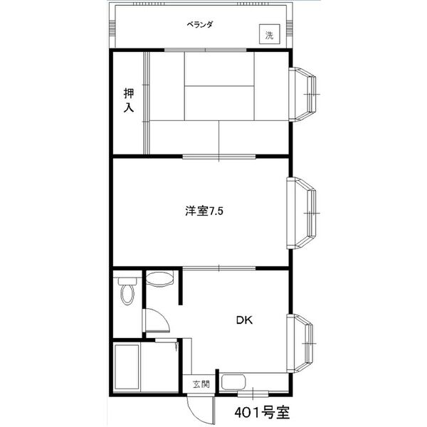 ハナキマンションの間取り