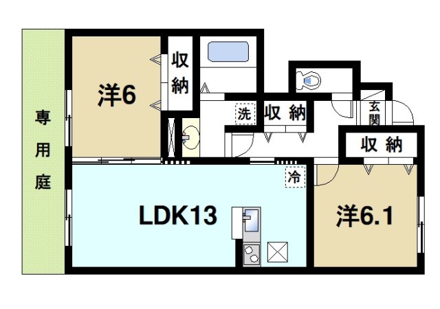 天理市東井戸堂町のアパートの間取り