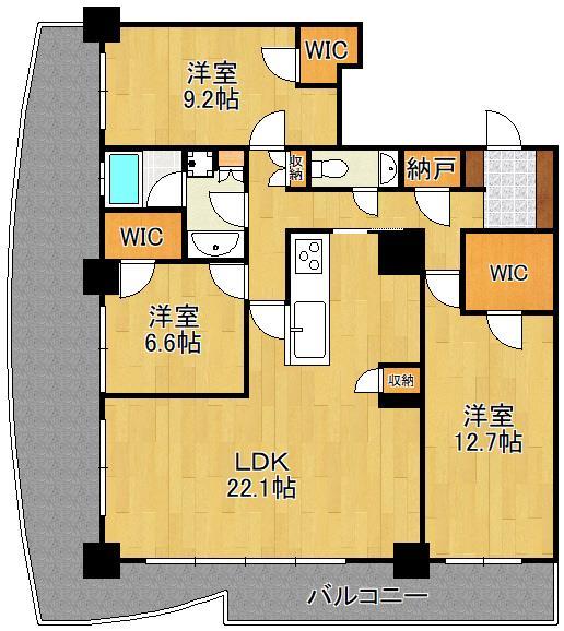 北九州市小倉北区馬借のマンションの間取り