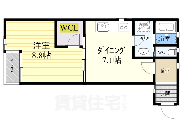 堺市堺区五月町のマンションの間取り