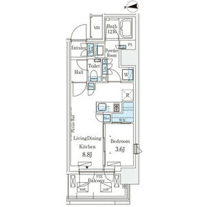 渋谷区恵比寿南のマンションの間取り