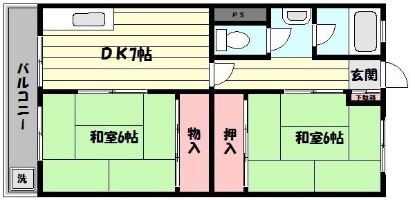 神戸市東灘区住吉宮町のマンションの間取り