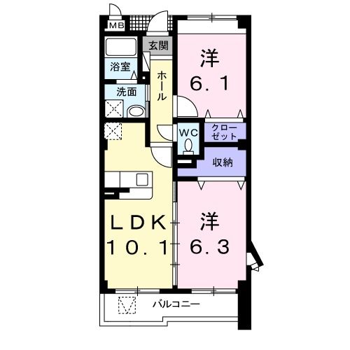 和歌山市北島のマンションの間取り