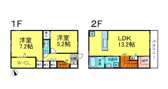 世田谷区喜多見のアパートの間取り