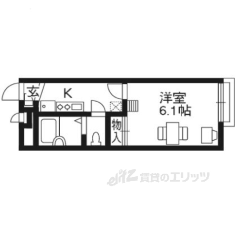 枚方市牧野北町のアパートの間取り