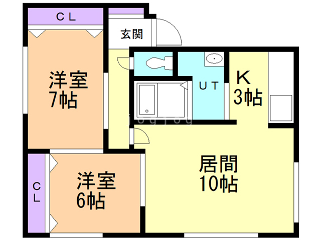 札幌市白石区東札幌四条のアパートの間取り