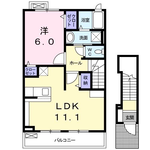 アルコバレーノ　Ｓ・Ａの間取り