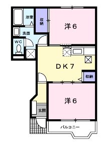 高松市牟礼町牟礼のアパートの間取り